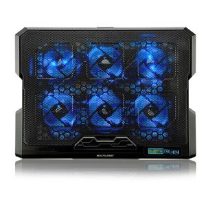Suporte p/ Notebook até 17 c/ 6 Coolers Led Azul Multilaser AC282