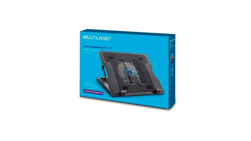 Suporte p/ Notebook até 17 c/ Cooler Multilaser AC166 - Mservice